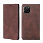 For Huawei nova Y61 Skin Feel Magnetic Horizontal Flip Leather Phone Case(Dark Brown) - 1