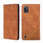 For ZTE Blade A52 Lite Skin Feel Magnetic Horizontal Flip Leather Phone Case(Light Brown) - 1