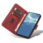 For iPhone 13 Pro Dual-Fold Stripe Texture Buckle Leather Phone Case(Red) - 3