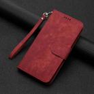 For iPhone 13 Pro Dual-Fold Stripe Texture Buckle Leather Phone Case(Red) - 6