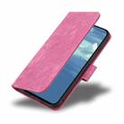 For iPhone 12 Pro Dual-Fold Stripe Texture Buckle Leather Phone Case(Hot Pink) - 5