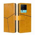 For vivo iQOO Neo7 Geometric Stitching Horizontal Flip Leather Phone Case(Yellow) - 1