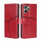 For Realme 9i 5G Global/10 5G Geometric Stitching Horizontal Flip Leather Phone Case(Red) - 1