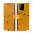 For vivo T2x 5G/Y73t/iQOO Z6x Geometric Stitching Horizontal Flip Leather Phone Case(Yellow) - 1