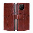 For Huawei nova Y61 Geometric Stitching Horizontal Flip Leather Phone Case(Dark Brown) - 1