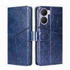 For Honor Play 40 Plus Geometric Stitching Horizontal Flip Leather Phone Case(Blue) - 1