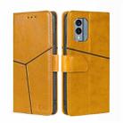 For Nokia X30 5G Geometric Stitching Horizontal Flip Leather Phone Case(Yellow) - 1