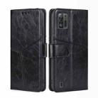 For ZTE Blade A52 Lite Geometric Stitching Horizontal Flip Leather Phone Case(Black) - 1