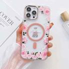 For iPhone 14 Pro Max Flower Beauty Pop-up Window Mafsafe Phone Case(Pink Roses) - 1