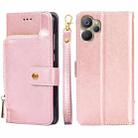 For Realme 9i 5G Global/10 5G Zipper Bag Leather Phone Case(Rose Gold) - 1