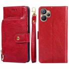 For Realme 9i 5G Global/10 5G Zipper Bag Leather Phone Case(Red) - 1