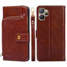 For Realme 9i 5G Global/10 5G Zipper Bag Leather Phone Case(Brown) - 1