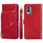 For Nokia X30 5G Zipper Bag Leather Phone Case(Red) - 1