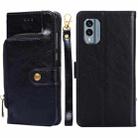 For Nokia X30 5G Zipper Bag Leather Phone Case(Black) - 1