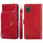 For ZTE Blade A52 Lite Zipper Bag Leather Phone Case(Red) - 1