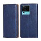 For vivo iQOO Neo7 Gloss Oil Solid Color Magnetic Leather Phone Case(Blue) - 1