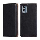 For Nokia X30 5G Gloss Oil Solid Color Magnetic Leather Phone Case(Black) - 1