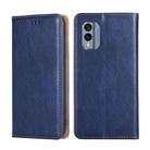 For Nokia X30 5G Gloss Oil Solid Color Magnetic Leather Phone Case(Blue) - 1