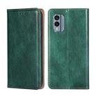 For Nokia X30 5G Gloss Oil Solid Color Magnetic Leather Phone Case(Green) - 1