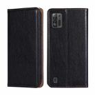 For ZTE Blade A52 Lite Gloss Oil Solid Color Magnetic Leather Phone Case(Black) - 1