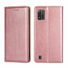 For ZTE Blade A52 Lite Gloss Oil Solid Color Magnetic Leather Phone Case(Rose Gold) - 1