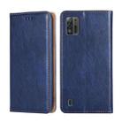 For ZTE Blade A52 Lite Gloss Oil Solid Color Magnetic Leather Phone Case(Blue) - 1