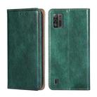 For ZTE Blade A52 Lite Gloss Oil Solid Color Magnetic Leather Phone Case(Green) - 1