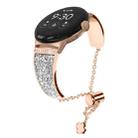 For Google Pixel Watch 20mm Diamond Chain Adjustable Watch Band(Rose Gold+Silver) - 1