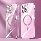For iPhone 14 Pro Max Lens Protector MagSafe Electroplated PC Phone Case(Pink) - 1