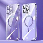 For iPhone 14 Pro Max Lens Protector MagSafe Electroplated PC Phone Case(Purple) - 1