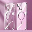 For iPhone 14 Plus Lens Protector MagSafe Electroplated PC Phone Case(Pink) - 1