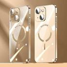 For iPhone 14 Plus Lens Protector MagSafe Electroplated PC Phone Case(Gold) - 1