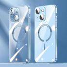 For iPhone 14 Plus Lens Protector MagSafe Electroplated PC Phone Case(Transparent) - 1