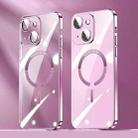 For iPhone 13 Lens Protector MagSafe Electroplated PC Phone Case(Pink) - 1