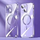 For iPhone 13 Lens Protector MagSafe Electroplated PC Phone Case(Purple) - 1