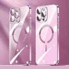 For iPhone 12 Pro Max Lens Protector MagSafe Electroplated PC Phone Case(Pink) - 1