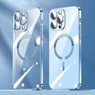 For iPhone 12 Pro Max Lens Protector MagSafe Electroplated PC Phone Case(Sierra Blue) - 1