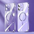 For iPhone 12 Lens Protector MagSafe Electroplated PC Phone Case(Purple) - 1