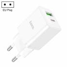 hoco N28 Founder PD 20W USB-C/Type-C+QC 3.0 USB Charger, EU Plug(White) - 1