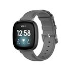 For Fitbit Versa 3 / Sense Genuine Leather Watch Band(Grey) - 1