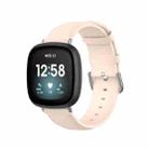 For Fitbit Versa 3 / Sense Genuine Leather Watch Band(Light Pink) - 1
