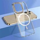 For iPhone 14 Pro Max wlons Crystal Clear MagSafe Phone Case(Gold) - 1