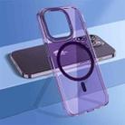 For iPhone 14 Pro Max wlons Crystal Clear MagSafe Phone Case(Purple) - 1