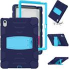 For iPad 10th Gen 10.9 2022 3-Layer Protection Screen Frame + PC + Silicone Tablet Case(Navy Blue+Blue) - 1