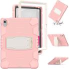 For iPad 10th Gen 10.9 2022 3-Layer Protection Screen Frame + PC + Silicone Tablet Case(Cherry Blossoms Pink) - 1