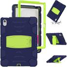 For iPad 10th Gen 10.9 2022 3-Layer Protection Screen Frame + PC + Silicone Tablet Case(Navy Blue+Lime) - 1