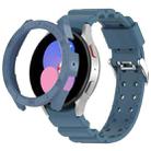 For Samsung Galaxy Watch4 Classic 42mm Armor Silicone Watch Band + Protective Case(Blue) - 1