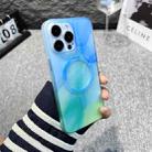For iPhone 14 MagSafe Magnetic Watercolor TPU Phone Case(Aqua Blue) - 1