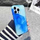 For iPhone 14 Pro MagSafe Magnetic Watercolor TPU Phone Case(Dark Blue) - 1