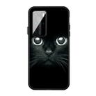 For Huawei P40 Pattern Printing Embossment TPU Mobile Case(Whiskered cat) - 1